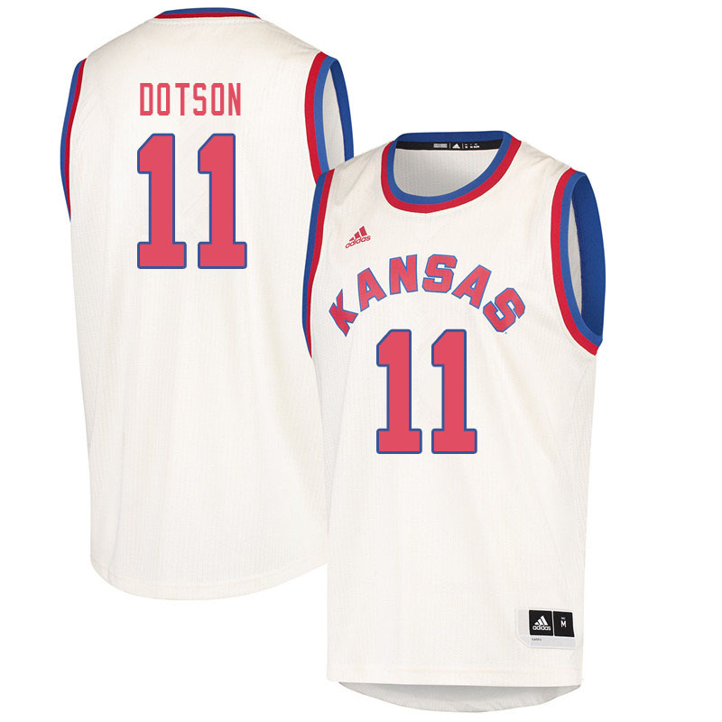 Men #11 Devon Dotson Kansas Jayhawks College Basketball Jerseys Sale-Cream - Click Image to Close